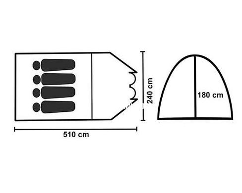 Намет туристичний 4 місний з тамбуром Mimir Х-1700