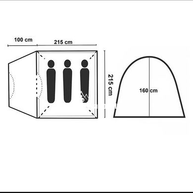Тримісний намет GreenCamp 1015