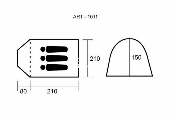 Палатка трехместная GreenCamp 1011