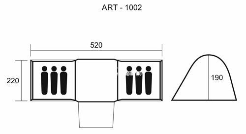 Намет 6 місний з тамбуром Green Camp 1002